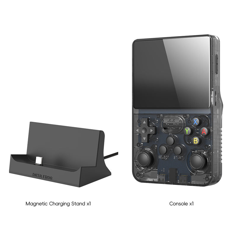 DATA FROG Original R36S Handheld Game Console - [2026 Upgraded] with Magnetic Charging Dock Bundle