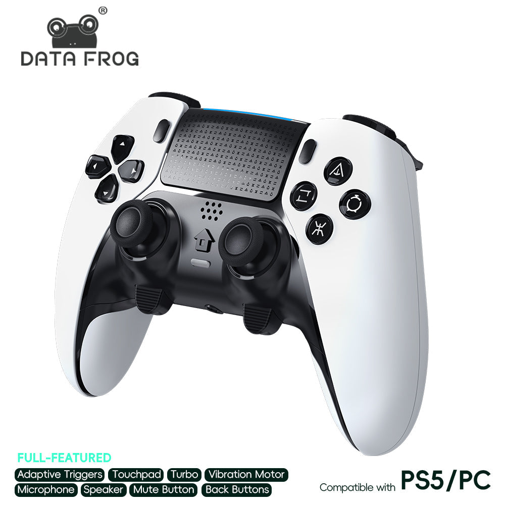 DATA FROG T46 Wireless Gaming Controller for PS5 & PC – Programmable Back Buttons, 1500mAh Battery