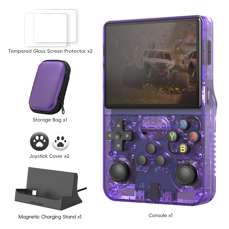 DATA FROG Original R36S Handheld Game Console - [2026 Upgraded] with Magnetic Charging Dock Bundle